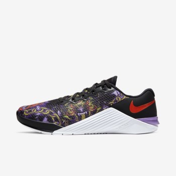 Nike Metcon 5 - Férfi Edzőcipő - Fekete/Lila/Fehér /